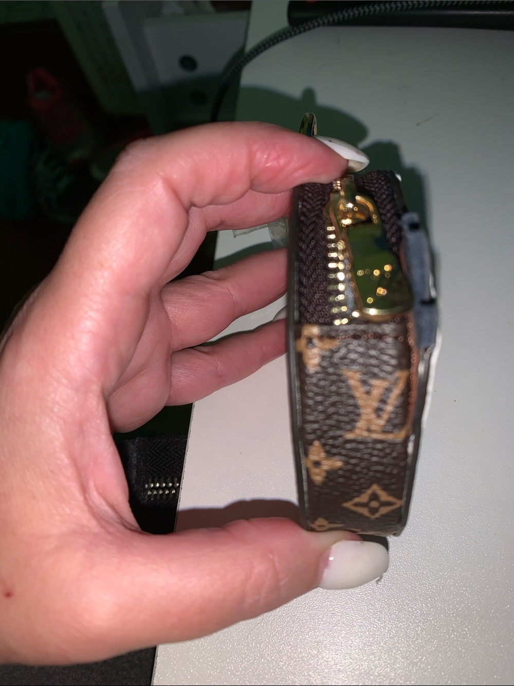 Monogram Owl pouch purse/bag charm keychain - Picture 5 of 8